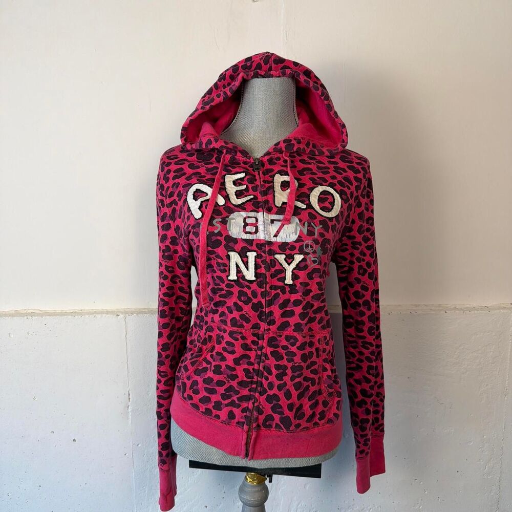 Aero Women's Pink and Red Hoodie